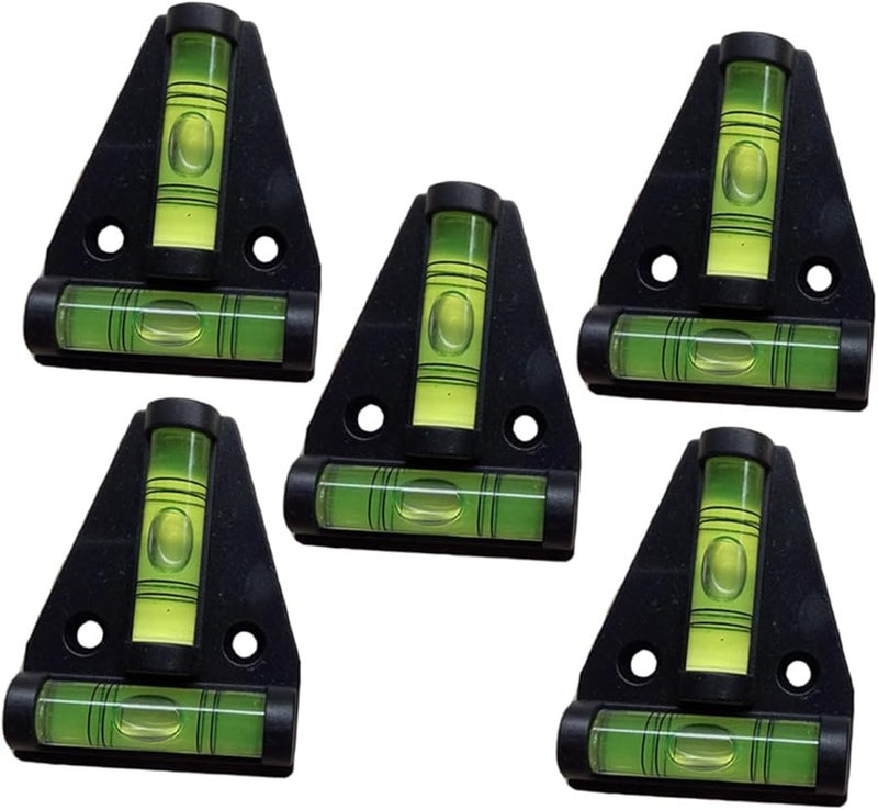 5pcs T Shaped Bubble Level Set with Mounting Holes for Vertical Horizontal Measurement - Image 1