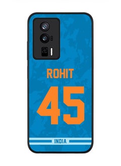Stylizedd Cover for Xiaomi Poco F5 Pro 5G / Xiaomi Redmi K60 / Xiaomi Redmi K60 Pro Case , Rugged Black Soft Cover Player Name - Rohit Sharma, Jersey Number- 45  - Image 1