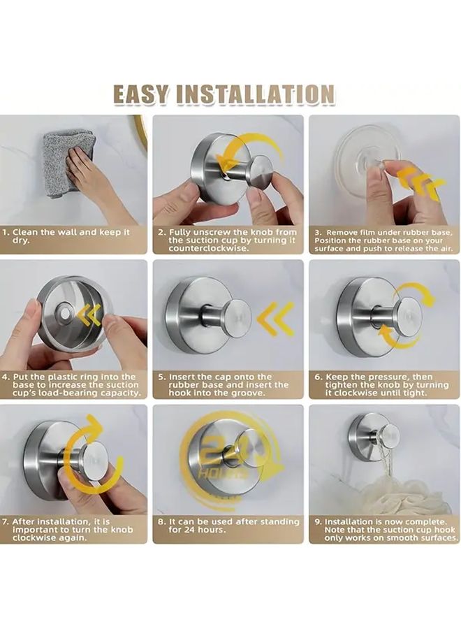 3 قطع خطافات شفاطة متعددة الأغراض باللون الأسود للإطارات - ديكور زجاجي للأبواب بدون حفر - Image 5