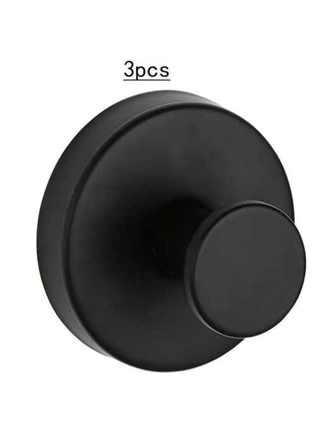 3 قطع خطافات شفاطة متعددة الأغراض باللون الأسود للإطارات - ديكور زجاجي للأبواب بدون حفر - Image 1