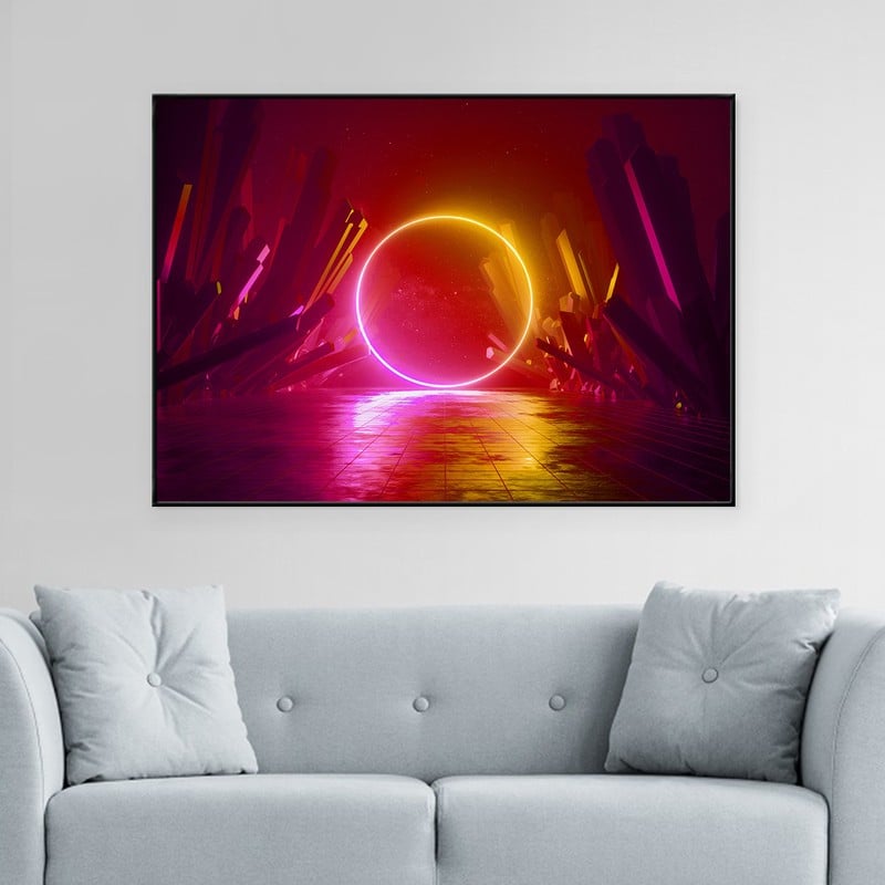 ماركتنا لوحة قماشية بتصميم تجريدي مع برواز مجوف مقاس (90×60) قطعة واحدة - Image 2