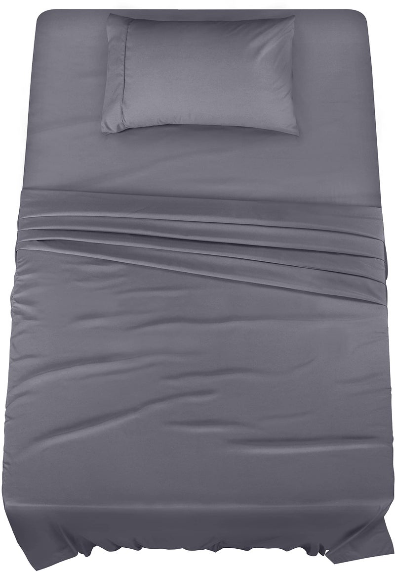 Utopia Bedding Twin Sheet Set - 3 Piece Bed Sheets for Twin Size Bed, Soft and Breathable Microfiber, Includes 1 Fitted Sheet, 1 Flat Sheet and 1 Pillowcase (Grey) - Image 1