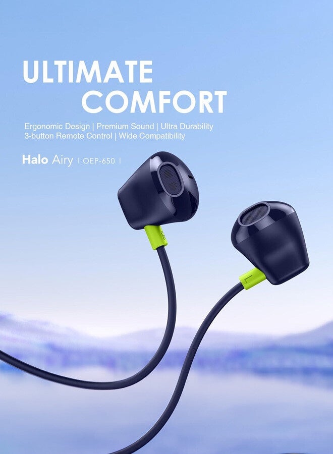 Oraimo OEP-650 USB-C Wired In-Ear Headphones and Earbuds with Mic and Inline Remote For Hands-Free Calls Noise Cancelling Headset for iPhone Type C, iPad, Samsung Type C - Blue Blue - Image 2