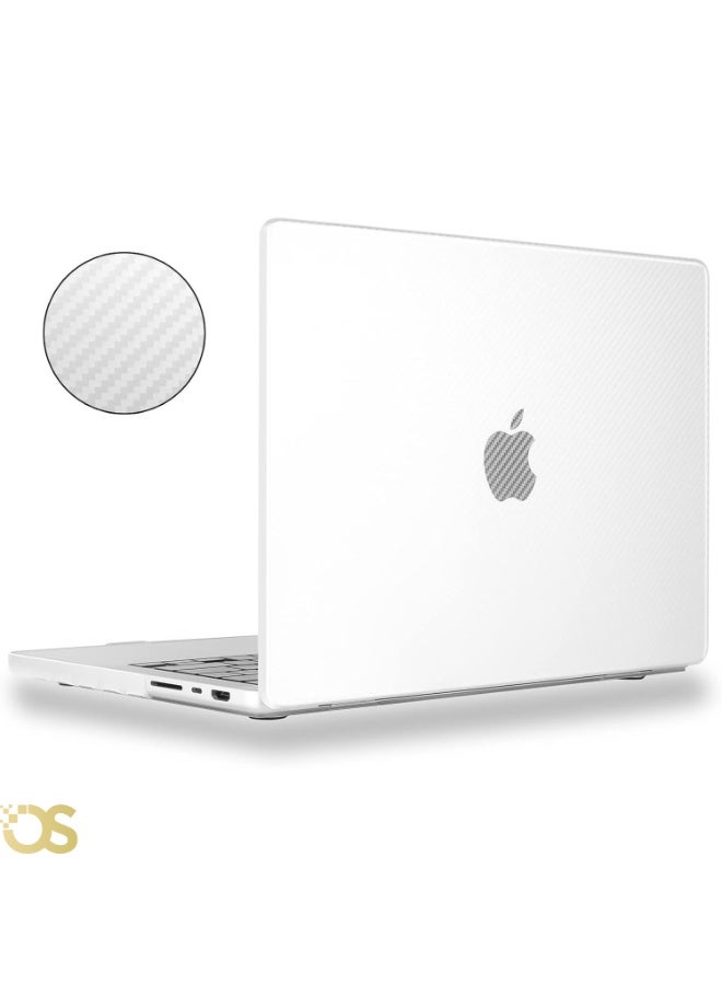 OS STORE Hard Shell Case for MacBook Air 13.6-inch — Scratch and impact resistant protection, slim and lightweight design with ventilation to maintain device cooling, easy to install and ideal for daily use — Compatible with MacBook Air 13.6 models M2 (2022-2023) A2681 / M3 (2024) A3113 / M4 A3240 (2025) (Carbon fiber textured twill weave pattern hardshell case  CLEAR WITH screen protector) - Image 1