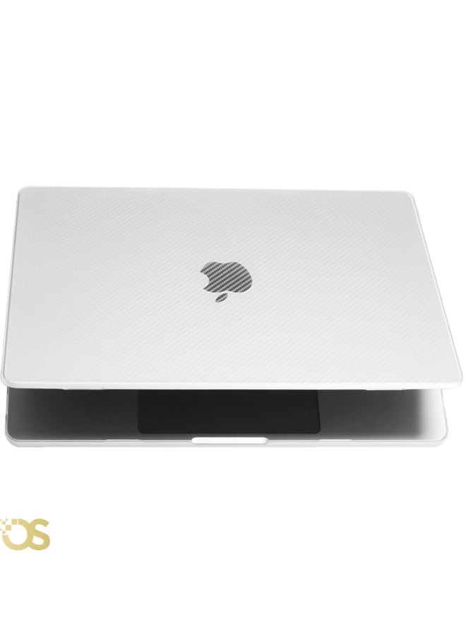 OS STORE Hard Shell Case for MacBook Air 13.6-inch — Scratch and impact resistant protection, slim and lightweight design with ventilation to maintain device cooling, easy to install and ideal for daily use — Compatible with MacBook Air 13.6 models M2 (2022-2023) A2681 / M3 (2024) A3113 / M4 A3240 (2025) (Carbon fiber textured twill weave pattern hardshell case  CLEAR WITH screen protector) - Image 4