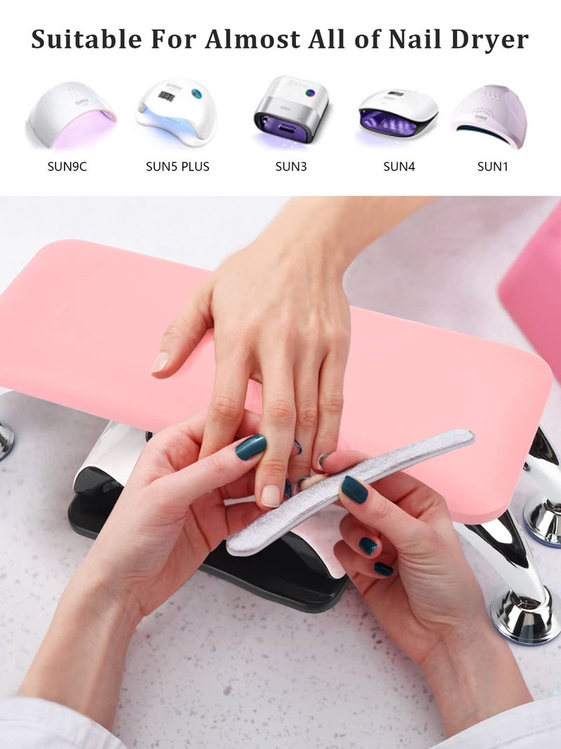 LIONVISON Big Arm Rest for Nails Cushion, Microfiber Leather Hand Rest for Nails Tech, Hand Rest Pillow for Nails Toenails, Detachable Nail Art Accessories Tool for Nails Tech (Pink) - Image 4