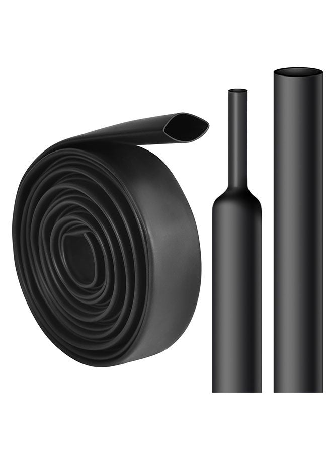 1/2 Inch Heat Shrink Tubing - 10 Ft 3:1Ratio Waterproof Heat Shrink Tubin - Adhesive Lined,Dual Wall Adhesive Shrinkable Wire Wrap Tube - Black - Image 1