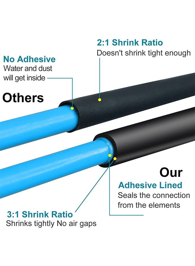 1/2 Inch Heat Shrink Tubing - 10 Ft 3:1Ratio Waterproof Heat Shrink Tubin - Adhesive Lined,Dual Wall Adhesive Shrinkable Wire Wrap Tube - Black - Image 3