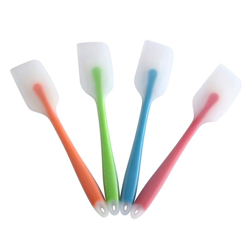 HiramWare Silicone Spatula Set of 4 Heat Resistant Flexible Spatula 450F with Stainless Steel Core Food Grade Premium Good Grip Kitchen Utensils Seamless Heavy Duty BPA Free Dishwasher Safe