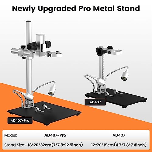 Andonstar AD407 Pro 3D HDMI Soldering Digital Microscope with Pro Metal Stand 4MP UHD and 7 inch Adjustable LCD Screen USB Video Microscopes for Phone Repairing SMT SMD DIY - Image 5