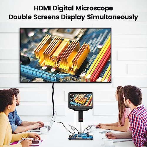 Andonstar AD407 Pro 3D HDMI Soldering Digital Microscope with Pro Metal Stand 4MP UHD and 7 inch Adjustable LCD Screen USB Video Microscopes for Phone Repairing SMT SMD DIY - Image 4