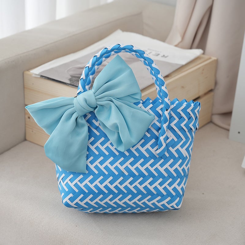 Colorful Woven Hand Basket Wedding Hand Gift Small Food Basket Festive Wedding Gift Suit Bathroom Washing Basket - Image 4