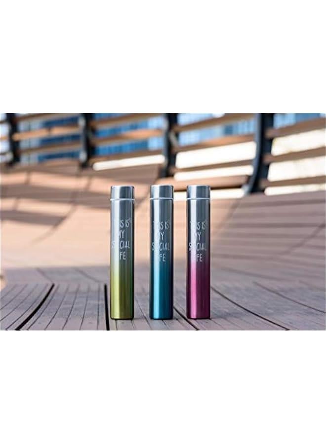 Insulated Water Bottle, Coffee Thermos Mug, Double Wall Vacuum Insulation, Fashionable Style Skinny Mini Slim Stainless Steel Water Bottle, 8.5 Oz (Gradual Grey Purple 250ml) - Image 2
