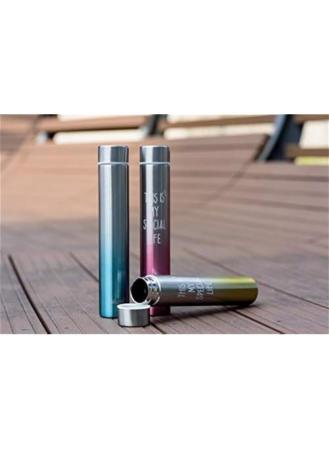 Insulated Water Bottle, Coffee Thermos Mug, Double Wall Vacuum Insulation, Fashionable Style Skinny Mini Slim Stainless Steel Water Bottle, 8.5 Oz (Gradual Grey Purple 250ml) - Image 3
