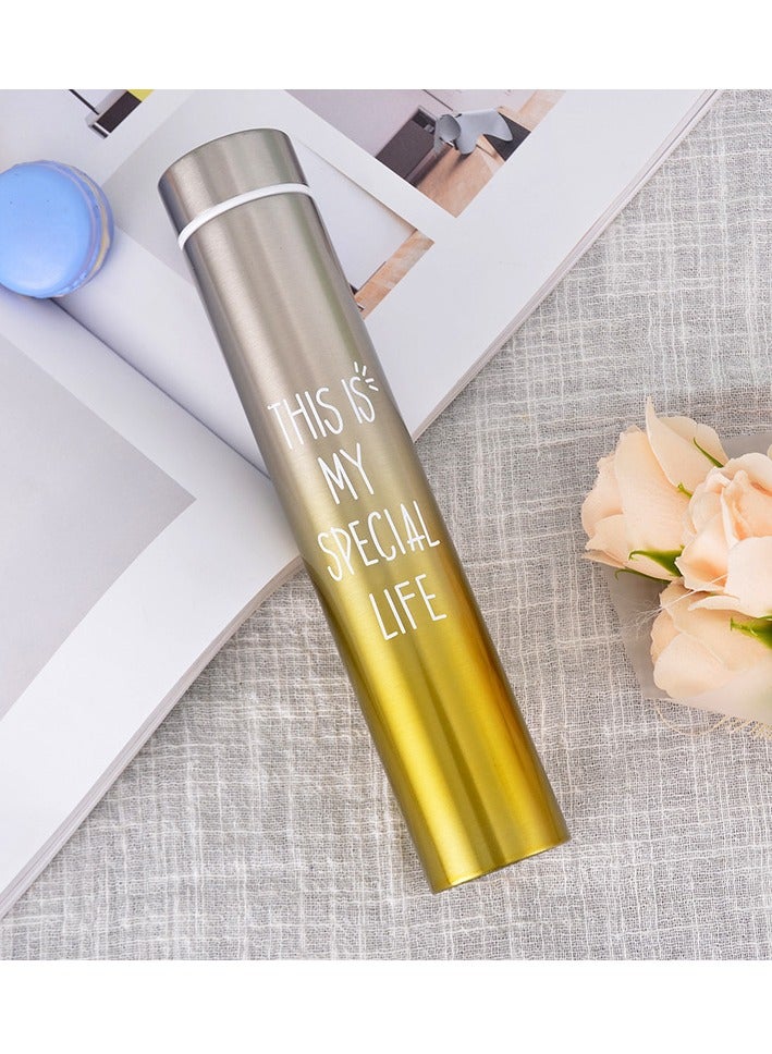 Insulated Water Bottle, Coffee Thermos Mug, Double Wall Vacuum Insulation, Fashionable Style Skinny Mini Slim Stainless Steel Water Bottle, 8.5 Oz (Gradual Grey Purple 250ml) - Image 1