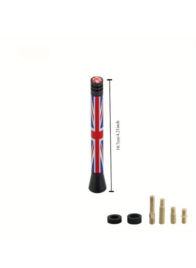 Mini Cooper Car Antenna Mast Union Jack Flag 4.21 Inch Aluminum Alloy Accessories - Image 1