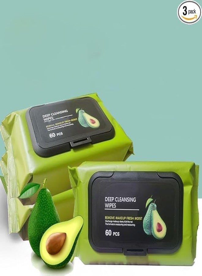 MKV MART Avocado Moisturizing Deep Cleasing Wipes || Makeup Remover Facial Wipes || Cucumber & Vitamin E Makeup Remover Wipes Hydrating, Refreshing, Soothing (Makeup Wipes) - Image 2