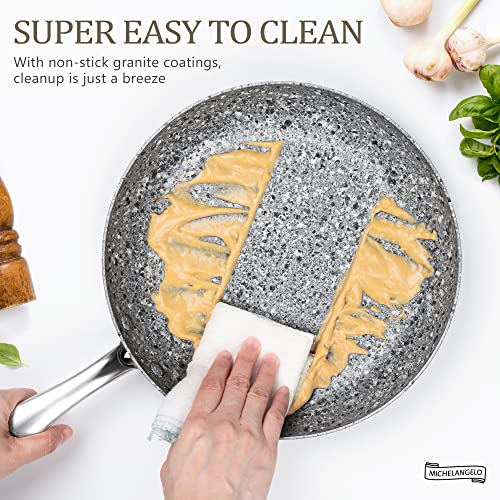 MICHELANGELO Frying Pans Set with 100% APEO & PFOA-Free Stone Non Stick Coating, Granite Skillet Set, Nonstick Skillets 3 Pcs,8/9.5/11 inch - Image 4