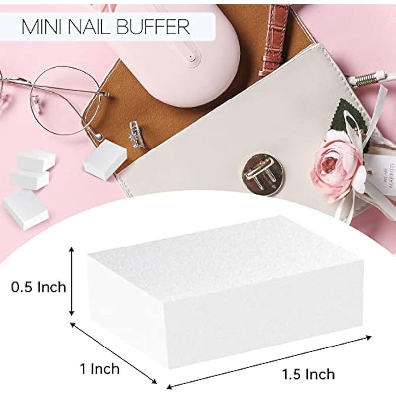 Maryton Nail Buffer Mini Block File 100/120 Grit Disposable Bulk, 130 Count (White) - Image 3