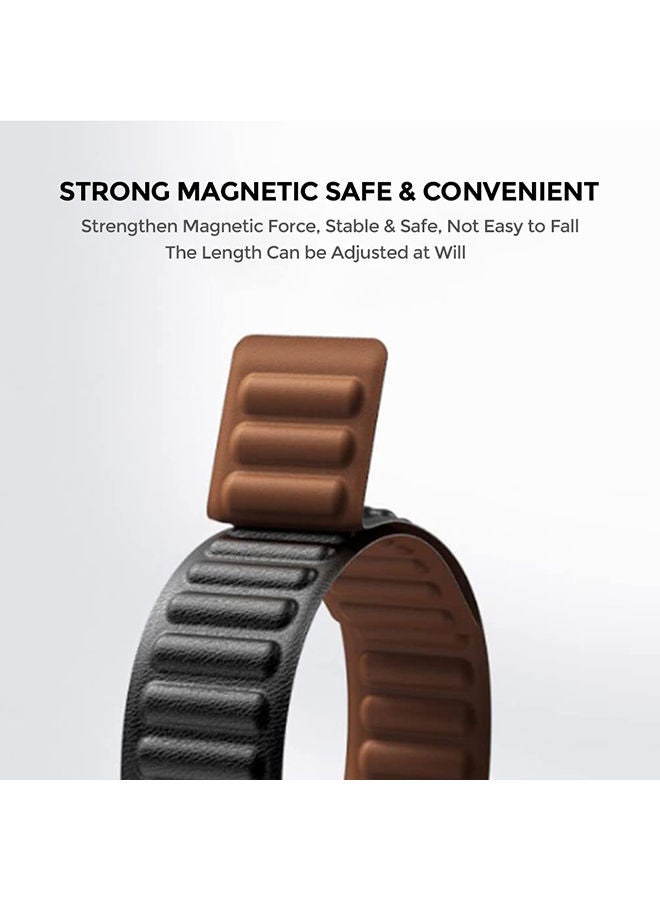 O Ozone Leather Magnetic Loop Strap For Samsung Galaxy Watch 7 6 5 4 FE 40mm 44mm 45mm/Galaxy Watch 6 4 Classic 43mm 47mm 42mm 46mm  Straps Women Men - Khaki - Image 3