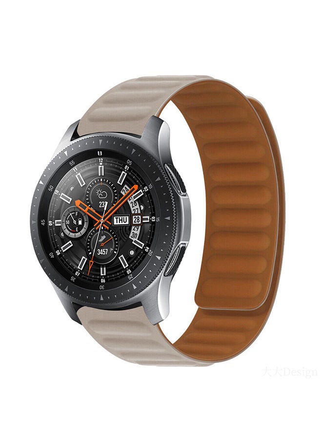 O Ozone Leather Magnetic Loop Strap For Samsung Galaxy Watch 7 6 5 4 FE 40mm 44mm 45mm/Galaxy Watch 6 4 Classic 43mm 47mm 42mm 46mm  Straps Women Men - Khaki - Image 1