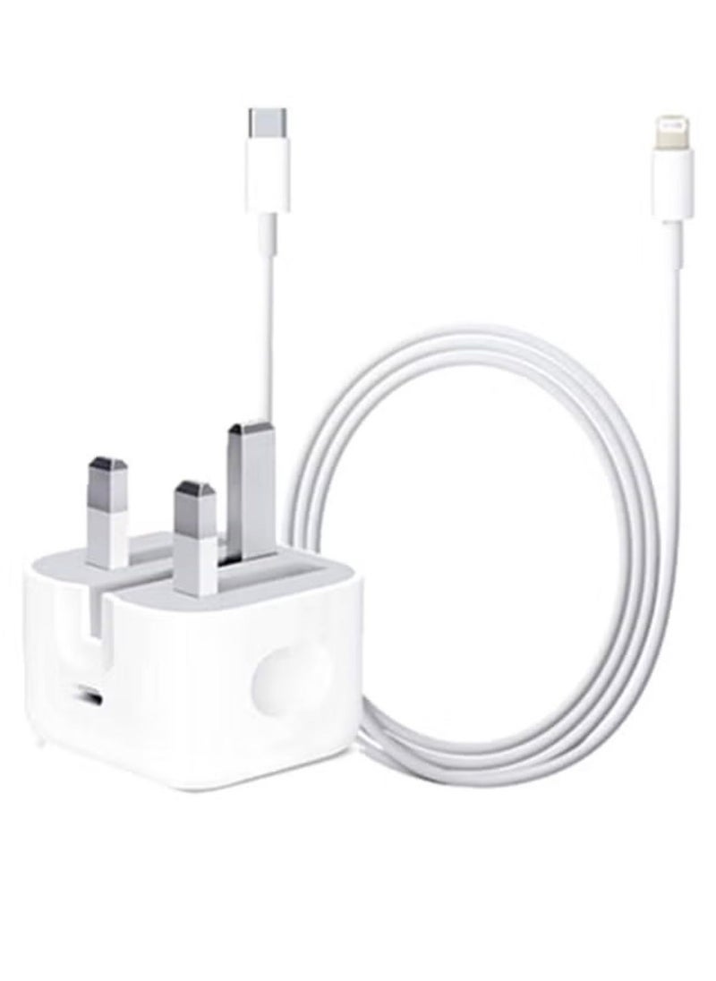 20W USB-C Power Adapter with Type-C To Lightning Cable White