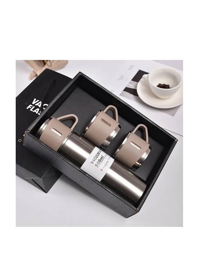 Stainless Steel Thermal Mug 500 Ml + 3 Cups Multicolor - Image 2
