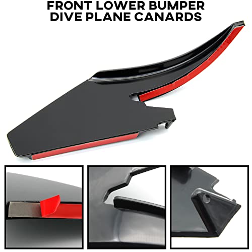 KEWISAUTO Front Lower Bumper Dive Plane Canards for Ford Mustang 2018-2023, Shark Fin Diffuser Side Canard Dive Plane Front Bumper Splitter Spoiler Trim for Ford Mustang 2018-2023 Accessories - Image 2