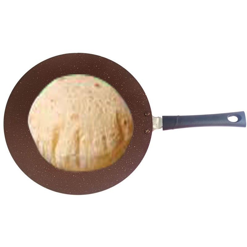 Non Stick Roti Pan Tawa Low Oil Cooking Easy to Clean Cool Touch Handle 26 mm Thick Parathas Theplas Chapati Pancake Griddle Omelet 275MM  - Image 2
