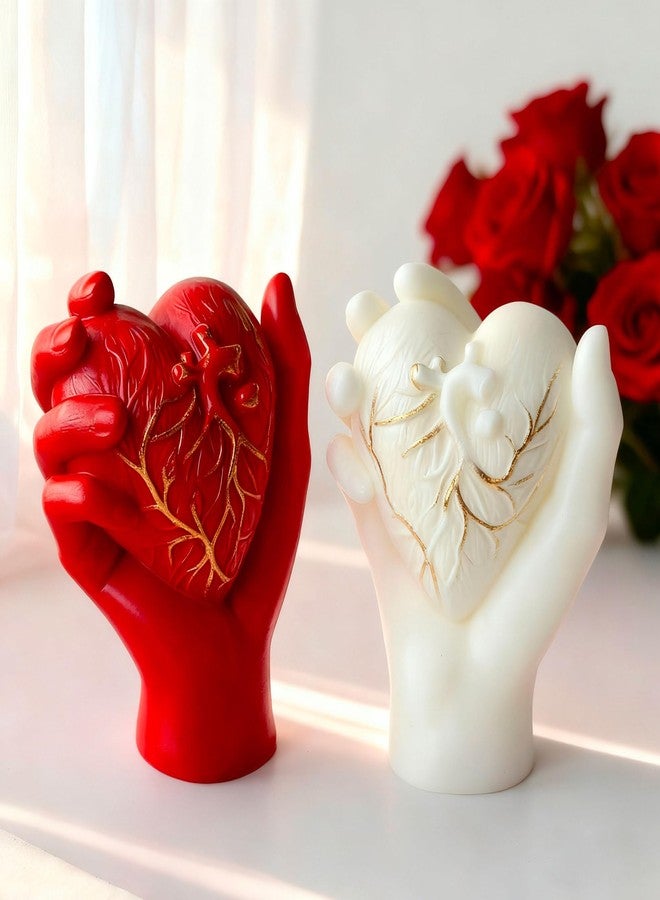 ESEDAGE Hand Heart Cylinder Candle & Resin Mold - Resin Casting Silicone Molds for Home Decor & Candle Making Wave Spiral Mold - Image 1