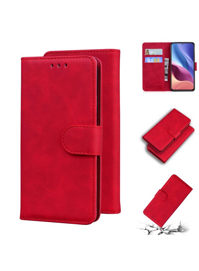 Case For Xiaomi Redmi K40 / K40 Pro / Poco F3 Skin Feel Pure Color Flip Leather Phone Case