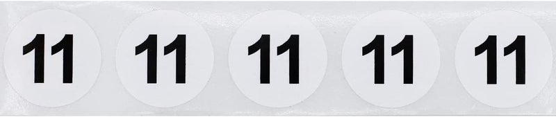 InStockLabels.com White with Black Number 11 Circle Dot Stickers, 3/4 Inch Round, 500 Labels on a Roll for Organization and Inventory - Semi-Gloss Finish - Made in The USA - Image 2