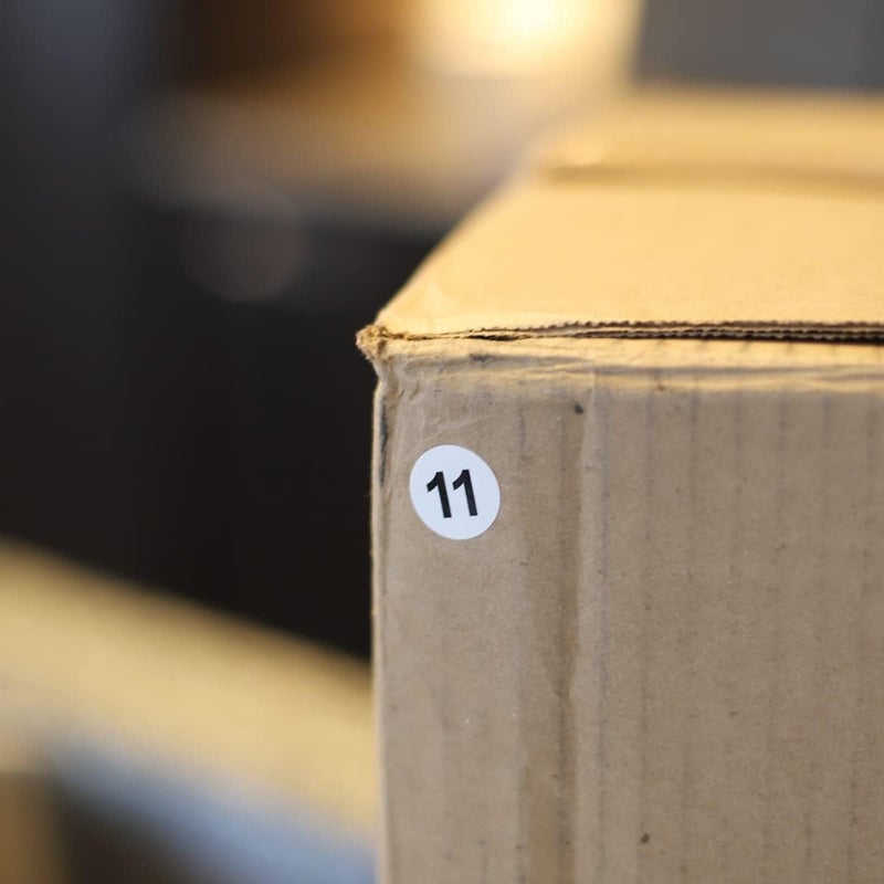 InStockLabels.com White with Black Number 11 Circle Dot Stickers, 3/4 Inch Round, 500 Labels on a Roll for Organization and Inventory - Semi-Gloss Finish - Made in The USA - Image 3
