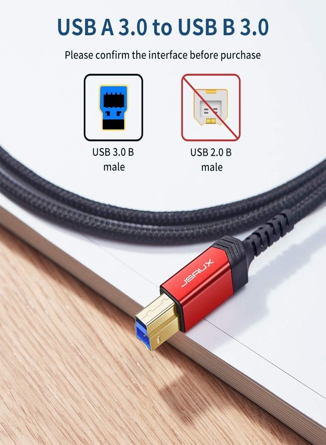 jsaux كابل USB B 3.0، JSAUX USB A ذكر إلى B 3.0 ذكر (6.6 قدم/2 متر) كابل USB 3.0 نوع B للأعلى مضفر من النايلون متوافق مع محطة الإرساء، ومحركات الأقراص الخارجية، والماسحات الضوئية، والطابعات والمزيد (أسود) - Image 2