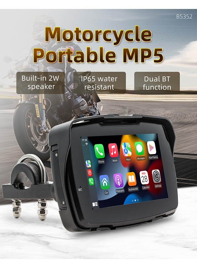 XUTIANZE 5 inch motorcycle portable MP5 with wireless carplay HD waterproof touch screen - Image 2