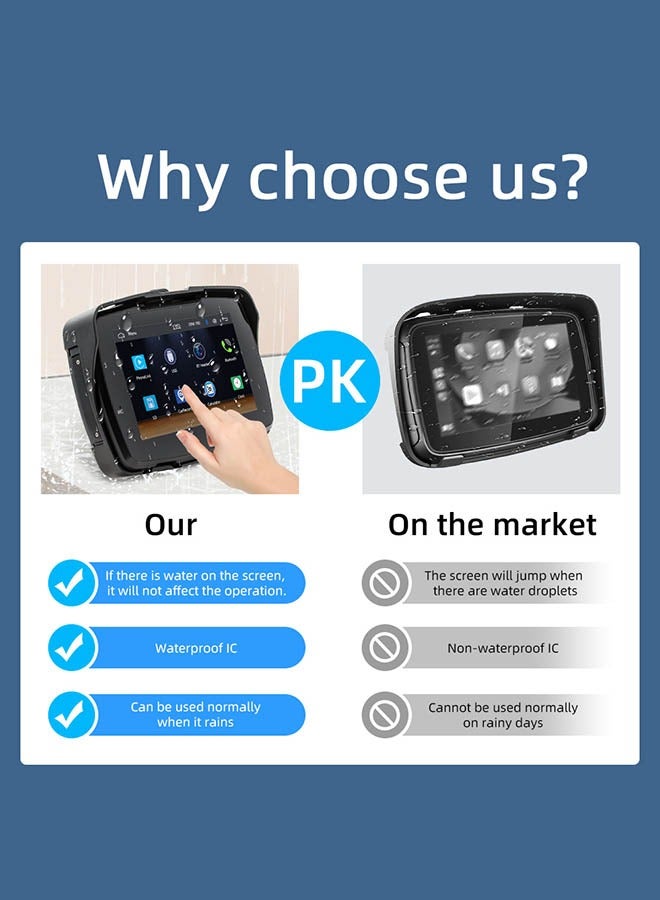 XUTIANZE 5 inch motorcycle portable MP5 with wireless carplay HD waterproof touch screen - Image 4