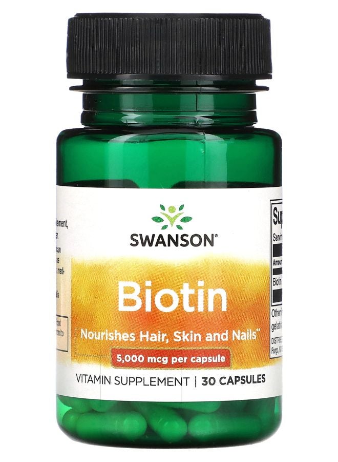 Biotin 5000 mcg 30 Capsules
