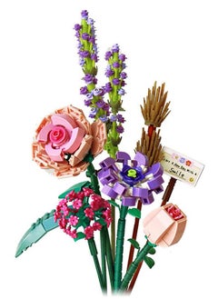 ZCM-HAPPY 547-Pieces of DIY Bouquet Building Blocks Decoration Immortal Flower Arrangement Gift Home Furnishings Assembly Toy Set  - Image 1
