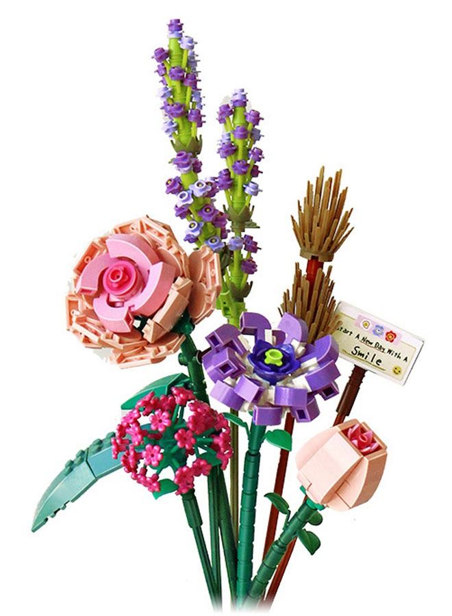 ZCM-HAPPY 547-Pieces of DIY Bouquet Building Blocks Decoration Immortal Flower Arrangement Gift Home Furnishings Assembly Toy Set - Image 1