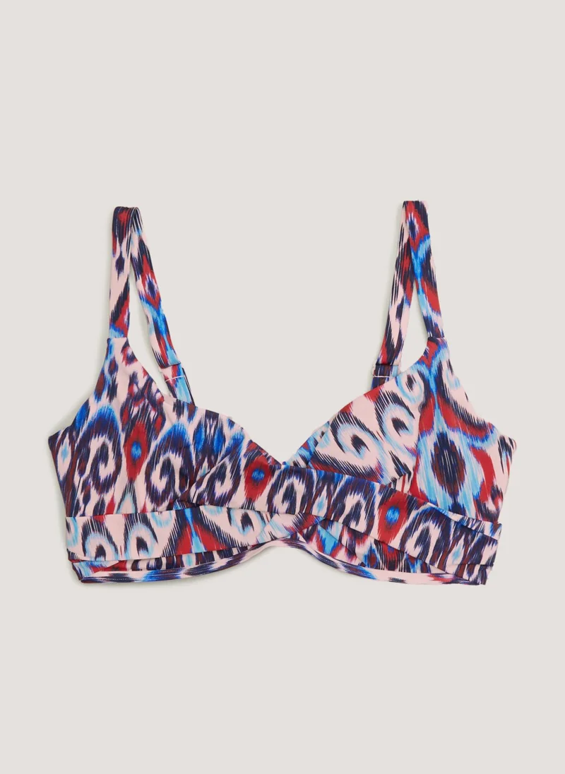 Matalan Multicoloured Tie Dye Shapewear Bikini Top