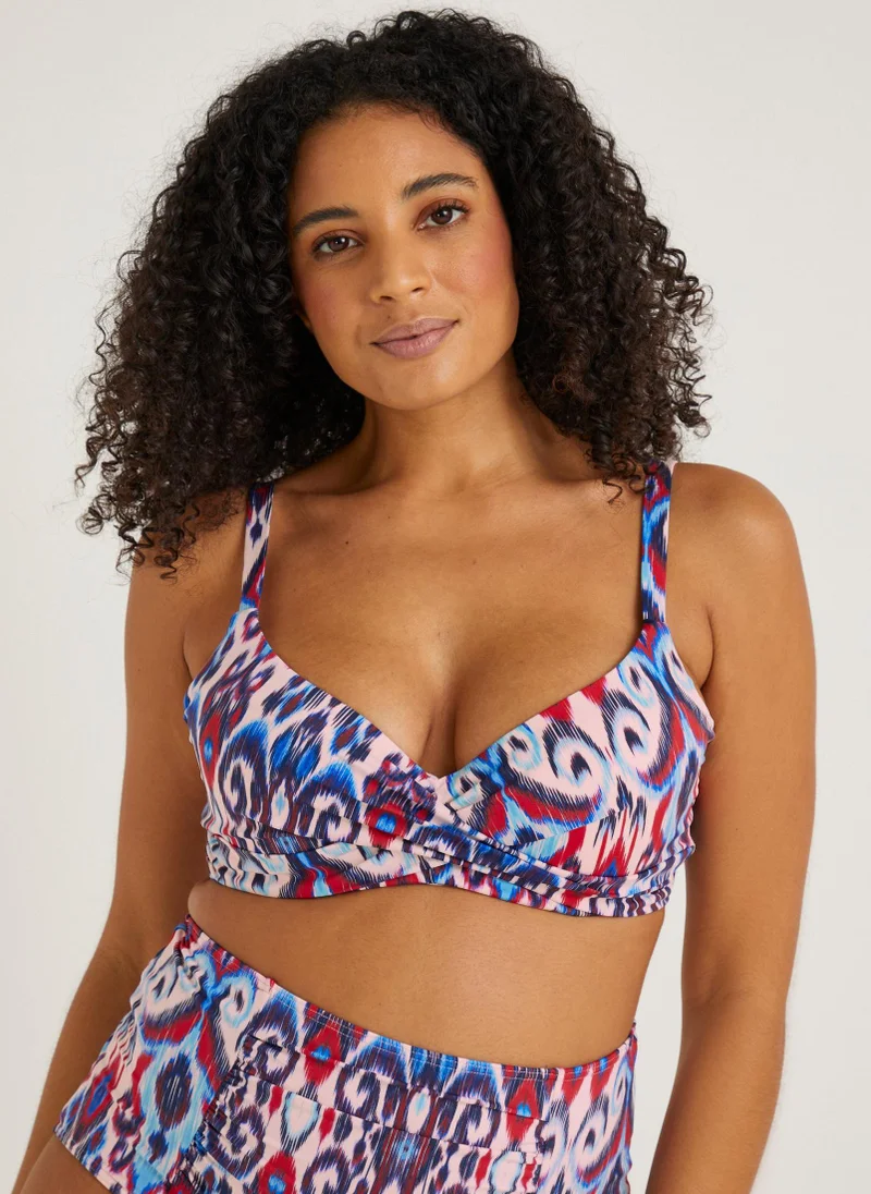 Matalan Multicoloured Tie Dye Shapewear Bikini Top
