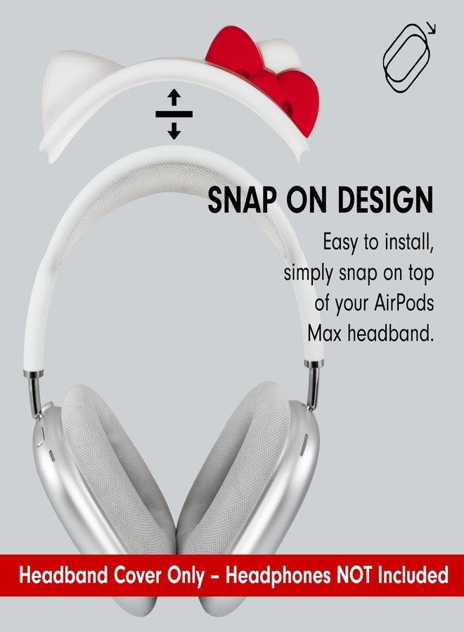 Sonix غطاء رأس سونيكس × سانريو هالو كيتي لسماعات أيربودز ماكس | ملحق واقي بأذني قطة لطيفة من السيليكون لسماعات الرأس | متوافق مع أيربودز ماكس من أبل | هالو كيتي أبيض - Image 4