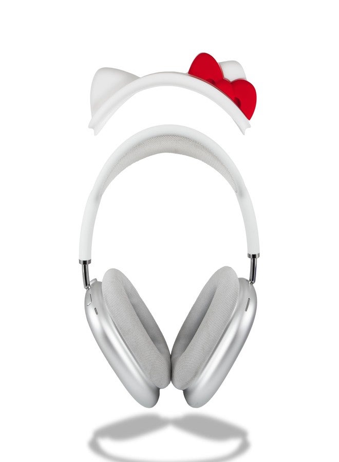 Sonix غطاء رأس سونيكس × سانريو هالو كيتي لسماعات أيربودز ماكس | ملحق واقي بأذني قطة لطيفة من السيليكون لسماعات الرأس | متوافق مع أيربودز ماكس من أبل | هالو كيتي أبيض - Image 1