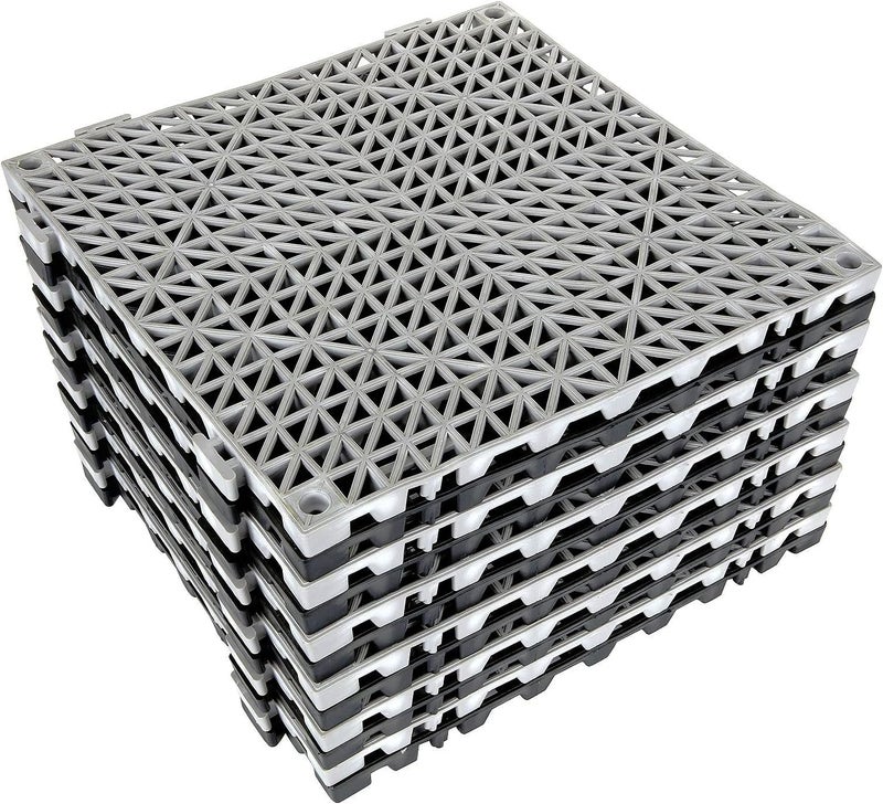 EOEXN 12 Pack 12" x 12" Interlocking Shower Cushion Mat Non-Slip Rubber Floor Tiles DIY Size Non-Slip Shower Bath Tile Splicing Waterproof Drainage Mat for Drain Pool Deck Patio Yard - Image 1
