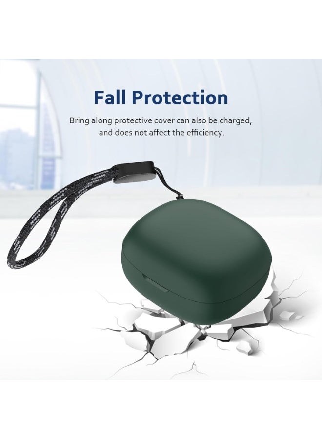 Silicone Case for Soundcore by Anker R50i / P20i, Soft Protective Skin Compatible with Anker Soundcore R50i / P20i Wireless Earbuds, Shockproof Anti-Scratch Cover with Keychain – Green Headphones Headset - Image 3