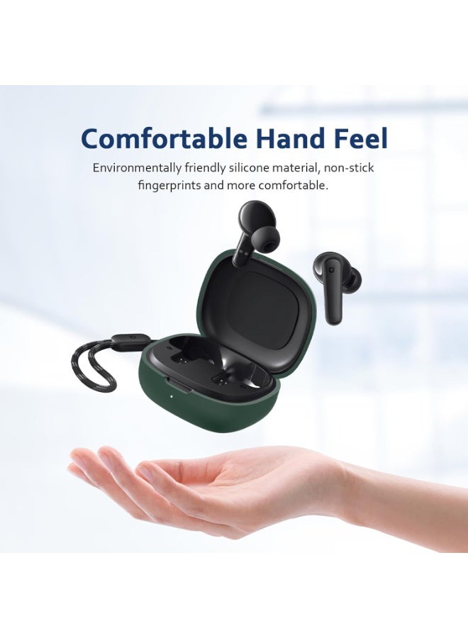 Silicone Case for Soundcore by Anker R50i / P20i, Soft Protective Skin Compatible with Anker Soundcore R50i / P20i Wireless Earbuds, Shockproof Anti-Scratch Cover with Keychain – Green Headphones Headset - Image 2