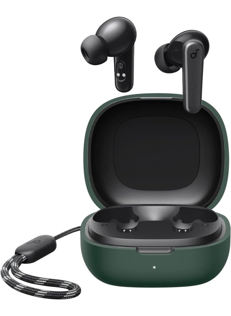 Silicone Case for Soundcore by Anker R50i / P20i, Soft Protective Skin Compatible with Anker Soundcore R50i / P20i Wireless Earbuds, Shockproof Anti-Scratch Cover with Keychain – Green Headphones Headset - Image 1