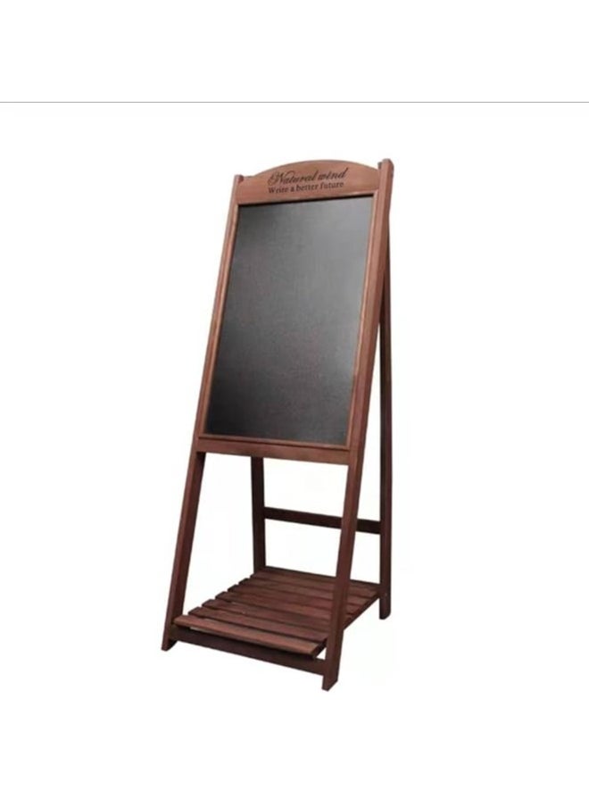 HOME TASTE - TOMSUN Wooden Blackboard with Flower Pot Stand Writing Drawing Board Freestanding Chalk Board Notice Board for Restaurent Office - Image 1