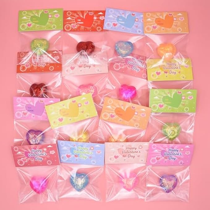 Menzcci 16 Pack Valentines Cards with Hearts Stress Balls Squishy Squeeze Toys for Kids School Classroom Valentines Card Prizes Party Favors Gifts - Image 3