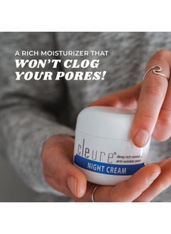 Cleure Hyaluronic Acid & Shea Butter Anti-Aging Night Cream For Sensitive Skin, Gluten, Salicylate, Paraben & Fragrance Free (2 Oz, Pack Of 1)  - Image 1